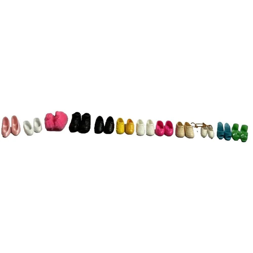 Vintage Barbie Clone Shoes Lot of 12 Pairs Slippers Ballet Sneakers Heels